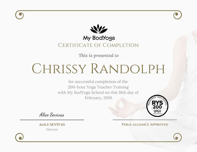 RYT-200 Certificate